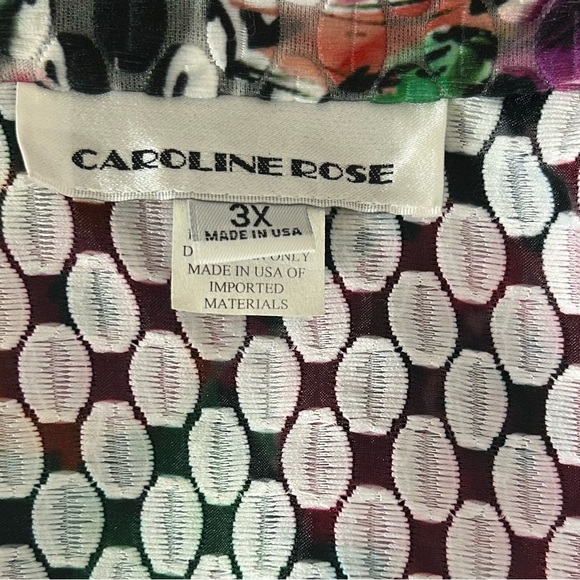 Caroline Rose Colorful Floral Print Plus Size Cardigan Jacket Sz 3X‎ - Picture 8 of 10